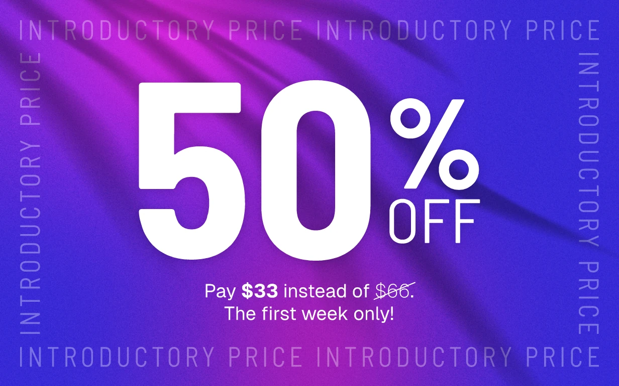 Introductory price 50% off